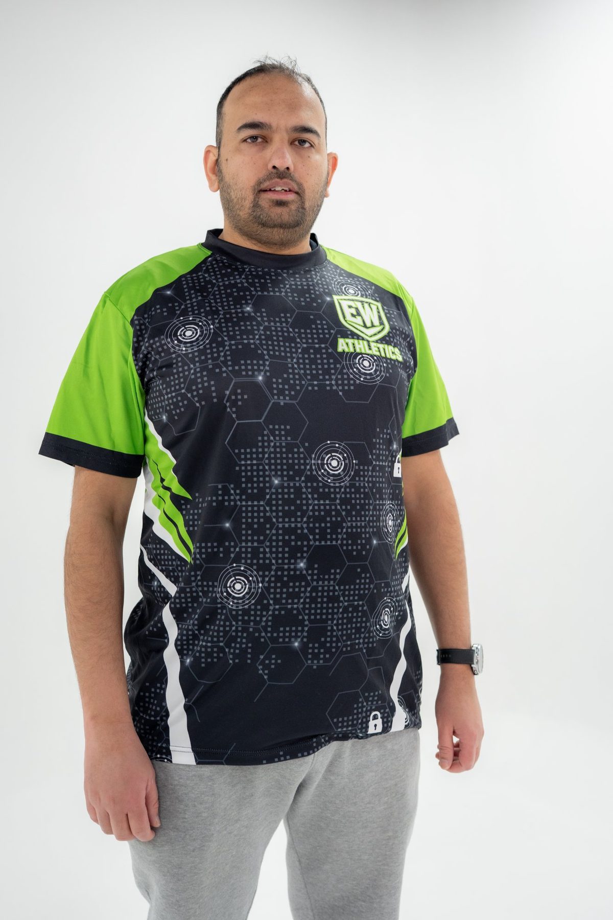EW Athletics — Black/Green Hex Jersey